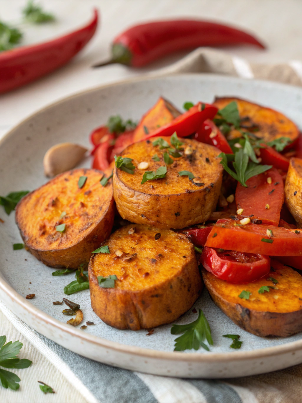 Batata doce assada com alho e paprica 3