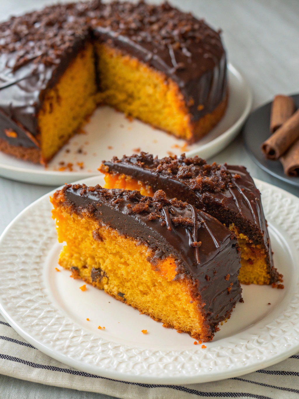 Bolo de cenoura com cobertura de chocolate 3