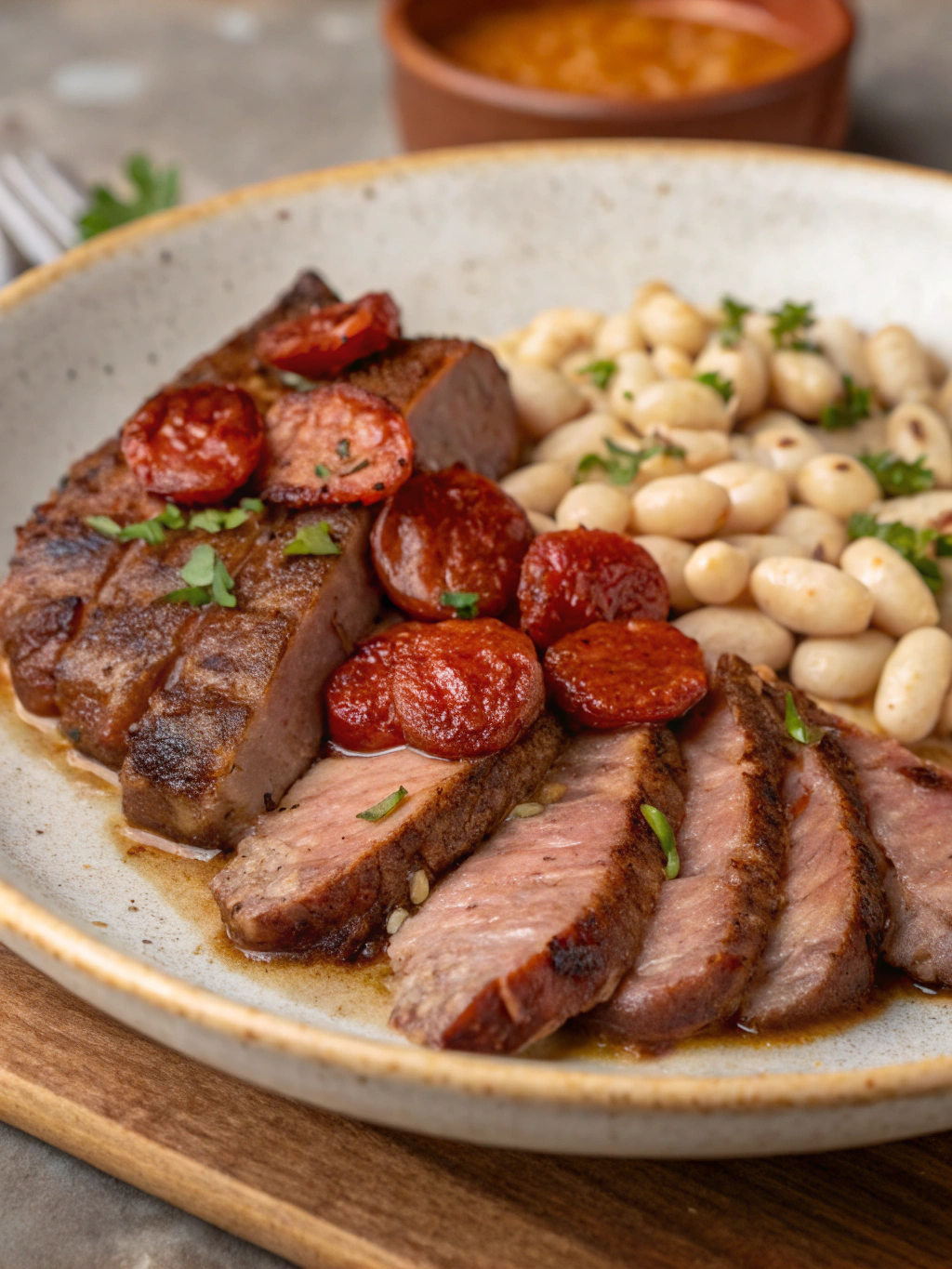 massada de carne com chouriço e feijão branco 3
